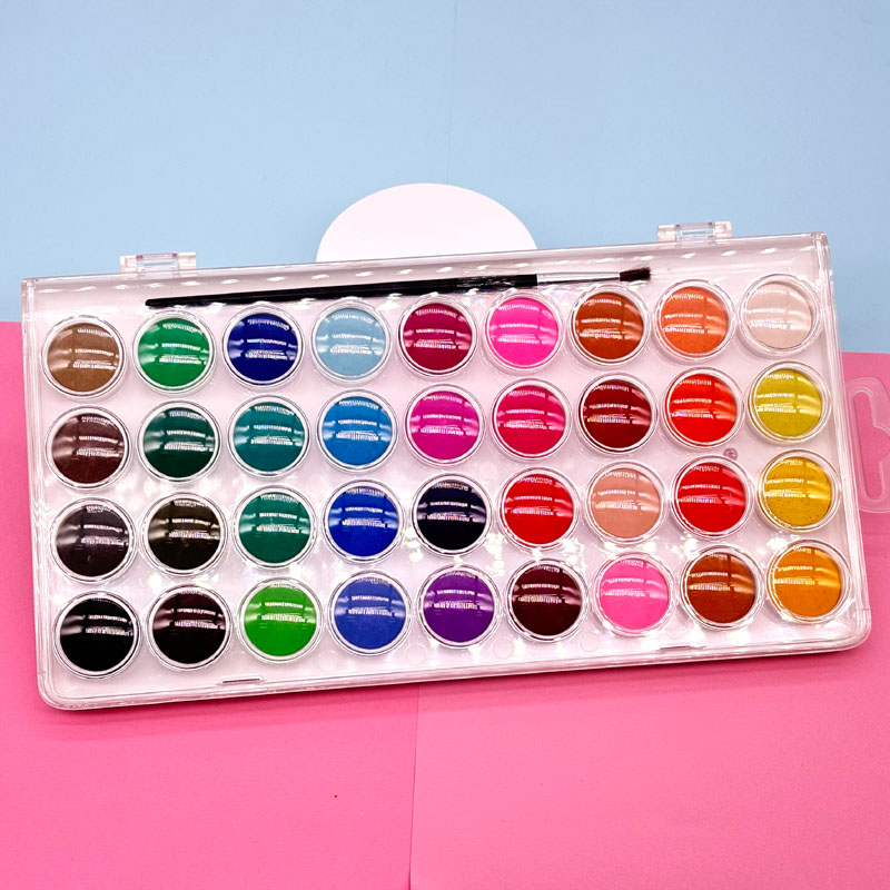 Watercolors in plastic box