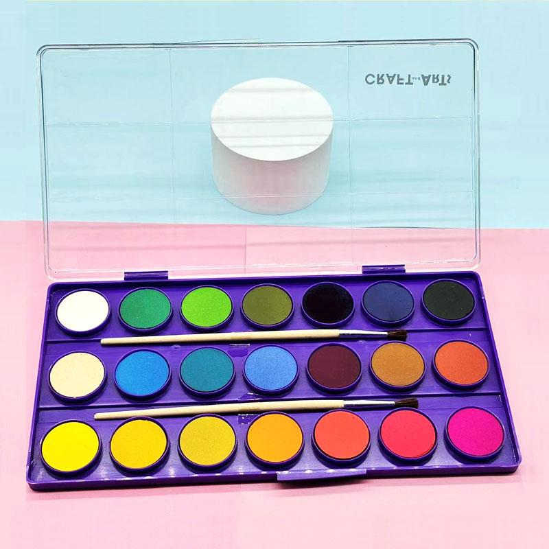 Watercolors in plastic box