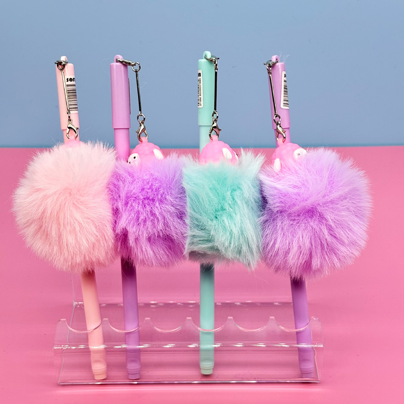 Novelty Pen with fluffy ball pendance