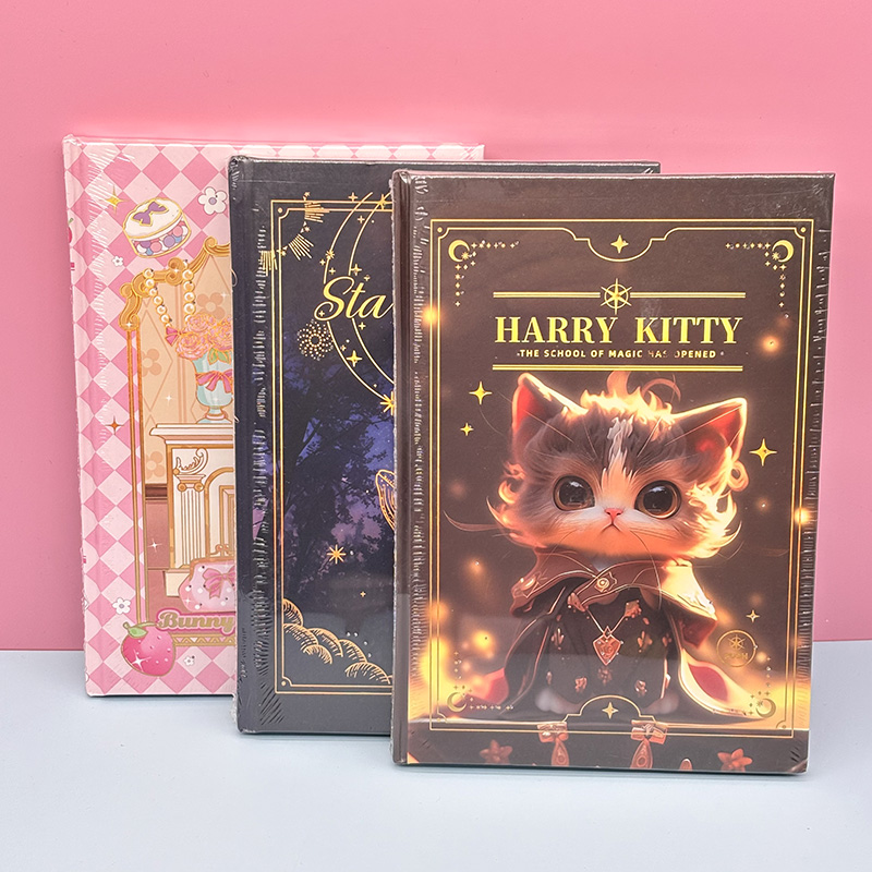 Hardcover note book with light