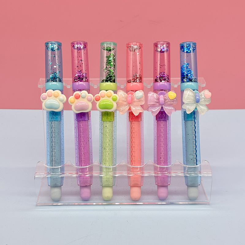 Push-pull sliding eraser pen