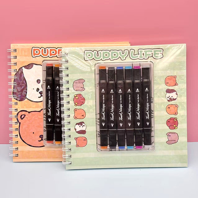 Coloring book with marker pen set